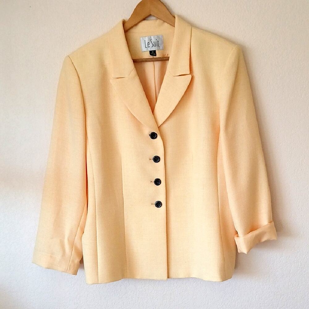 Vintage Le Suit Yellow Blazer With Buttons